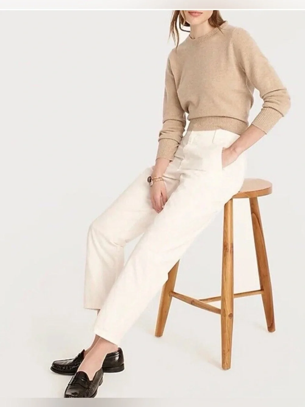 J crew slouchy boyfriend chino pants natural 26 NEW
